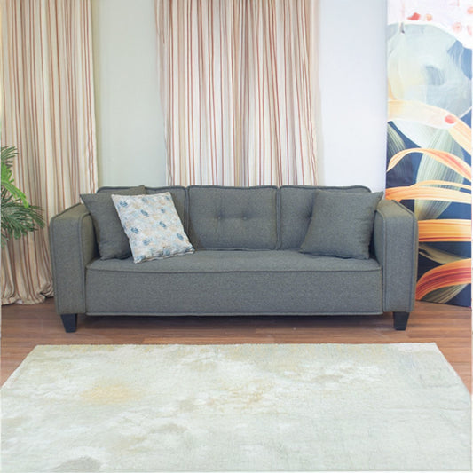 Modern Three-Seater Sofa Piece (Beech Wood, Pine, Plywood) – Dark Gray – Marassi