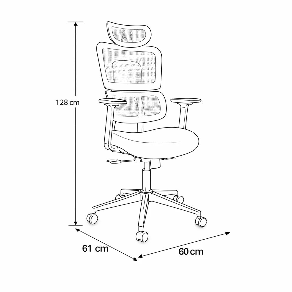High Back Office Chair 128*60*61 cm - Grey - A109