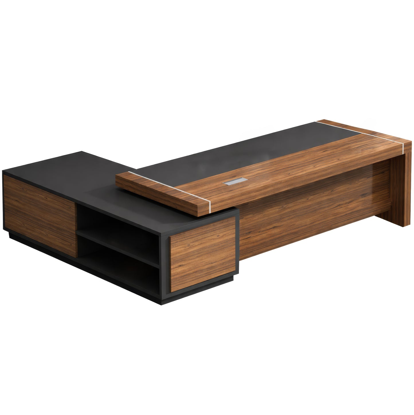 مكتب 220×160×75 سم + سايد – بني وأسود – AZ1089
