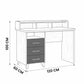 Desk 120 x 60 x 100 cm + Attached Drawer Unit - White and wooden-  AZ1177