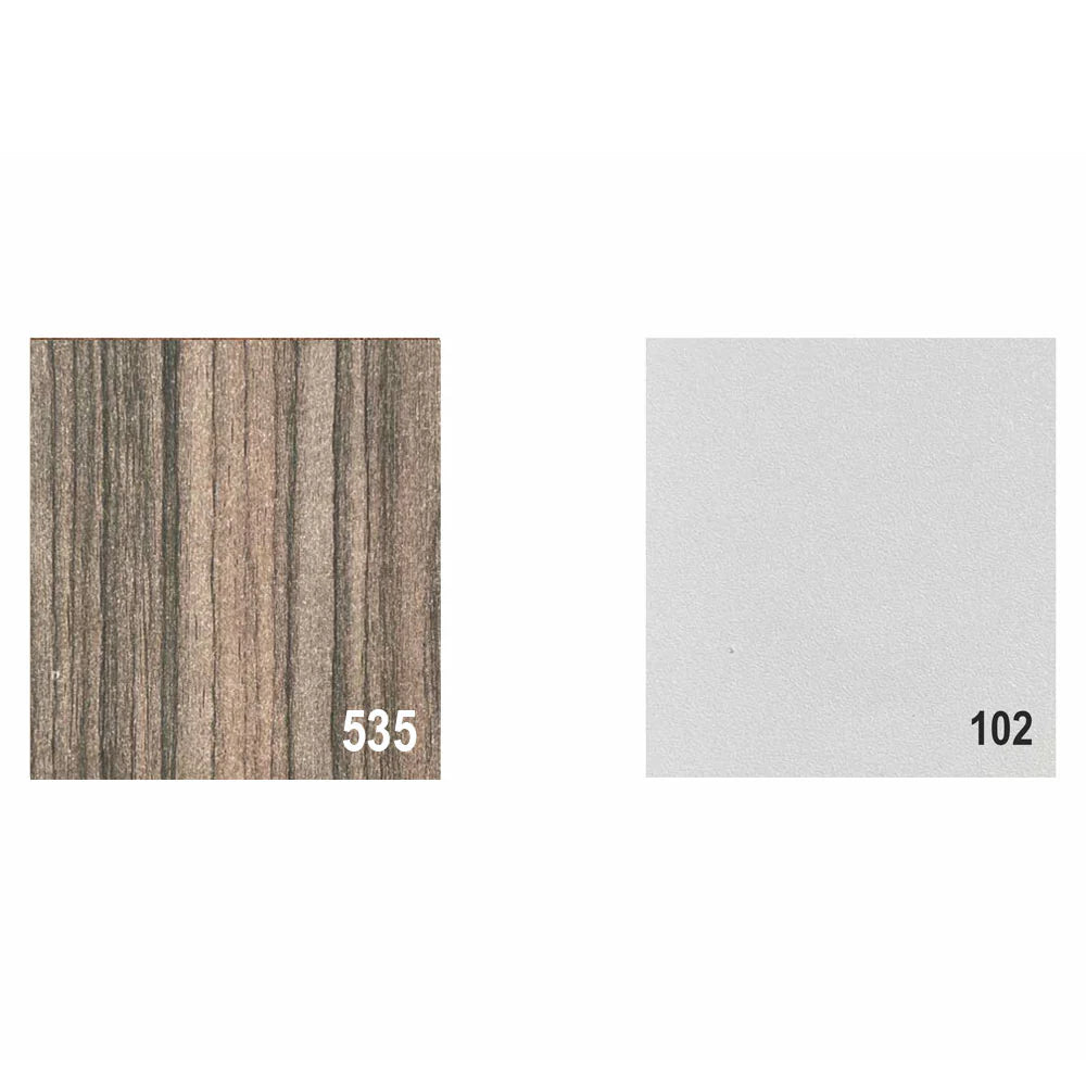 Desk 200×160×75 cm + Side Unit + Attached Drawer Unit – Brown, White – AZ50006