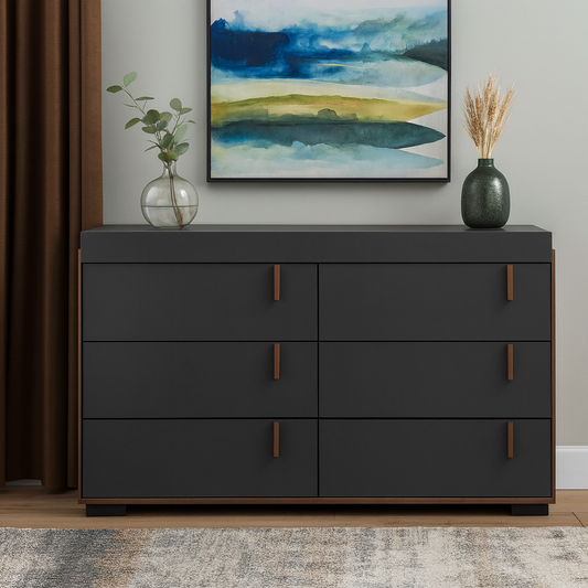 وحدة أدراج 120 × 40 × 80 سم - أسود وخشبي - AZ500200