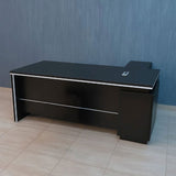 Desk 200×160×75 cm + Side Unit – Black and White – AZ50020