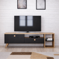 TV Table, 150 × 35 × 45 cm - Black and Wooden - AZ30077