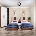 Rand Modern Youth Bedroom Set – MDF Wood – 2 Beds 120 cm + Wardrobe 130 cm + Dresser 50 cm + Nightstand 50 cm – AZ50140