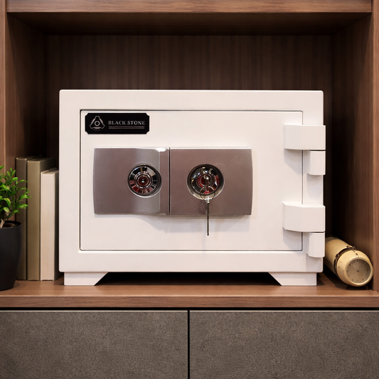  خزينة ستيل مقاوم للحريق – أبيض - 33 × 37 × 43 سم 