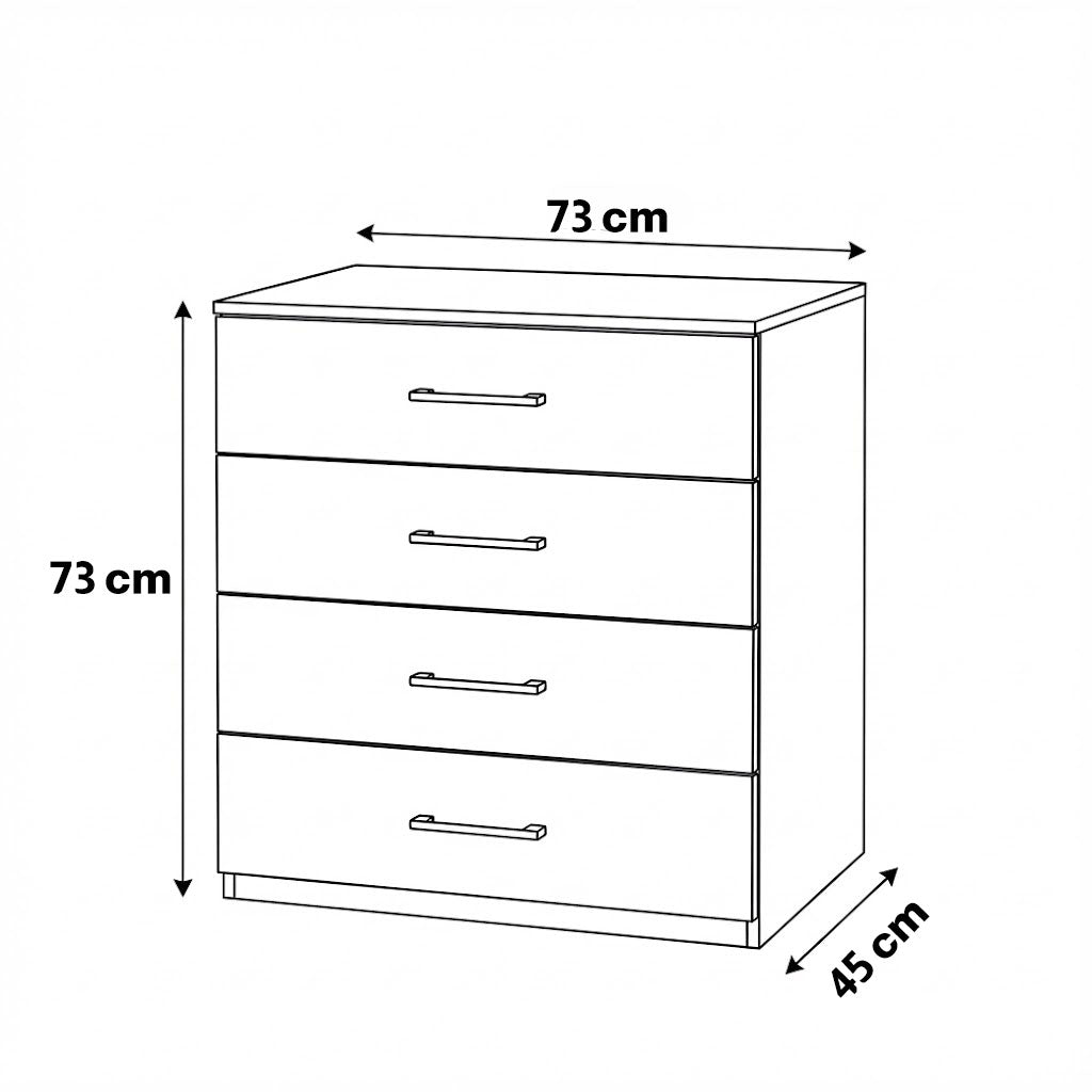 وحدة أدراج، 73×45×73 سم – أبيض وخشبي – AZ500280