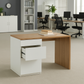 Desk 140 x60 x 75 cm - white &wooden - AZ1095