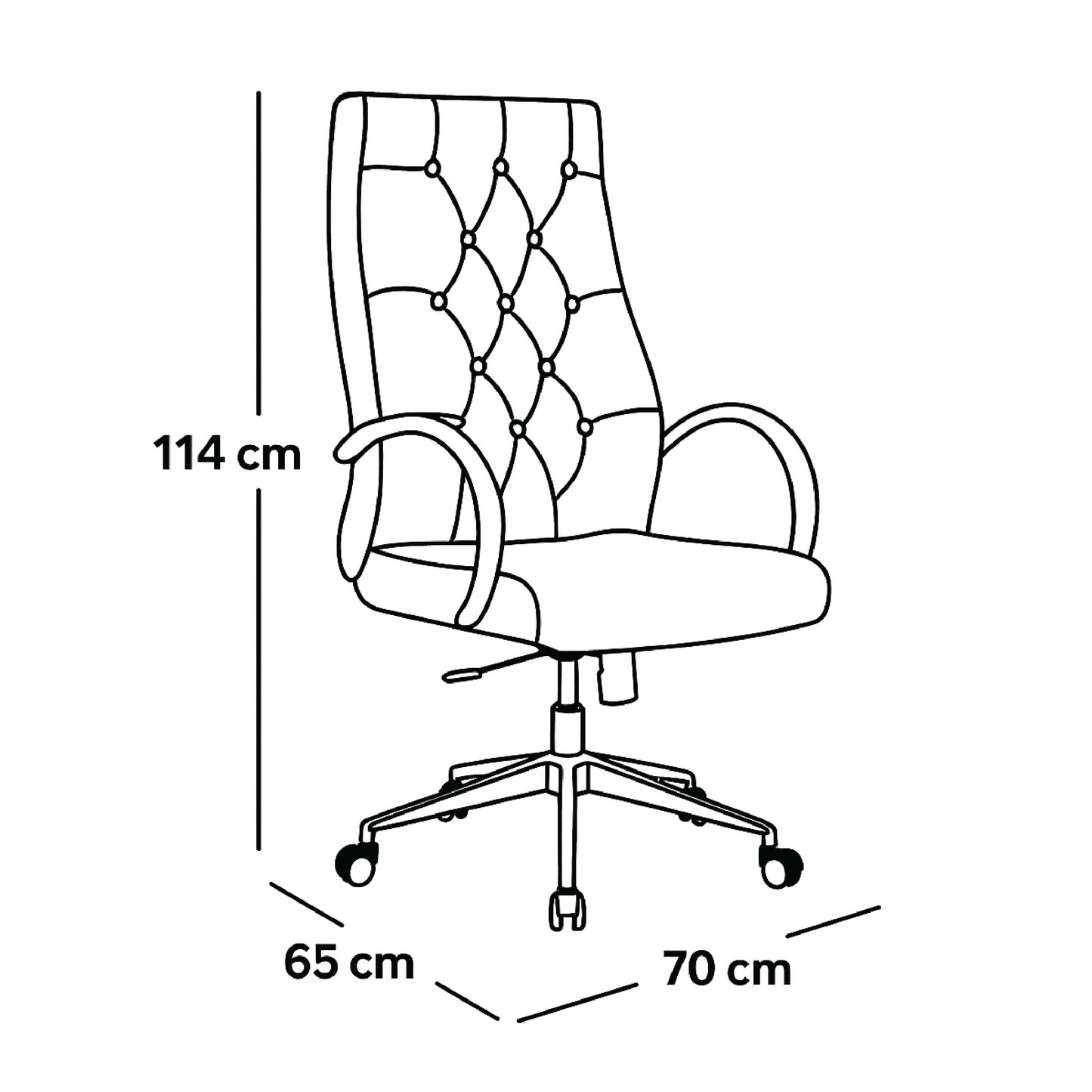 Executive HIGH BACK Chair 114*70*65 CM - BLACK - GL 302