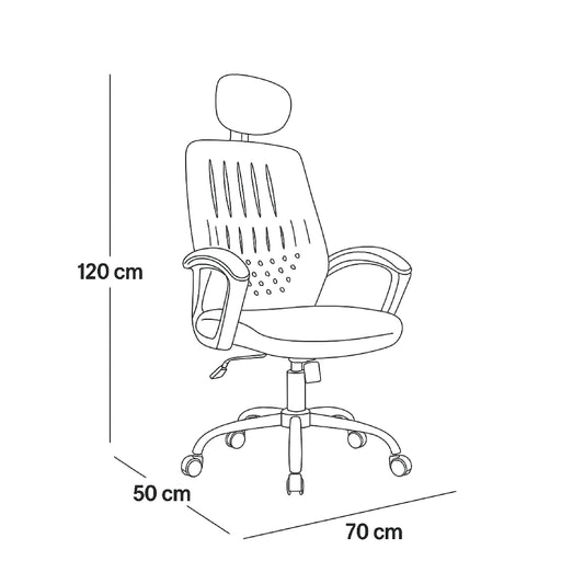 High Back office chair - 120 x 70 x 50 cm - Black - POP
