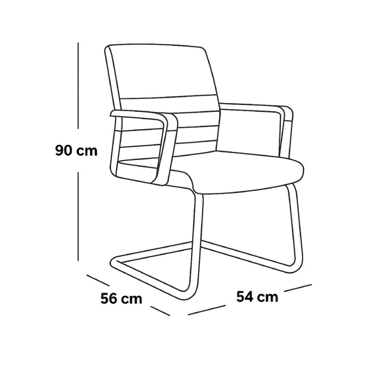 Foam Cantilever Visitor Conference Chair 90*54*56 cm - Black - Baran C