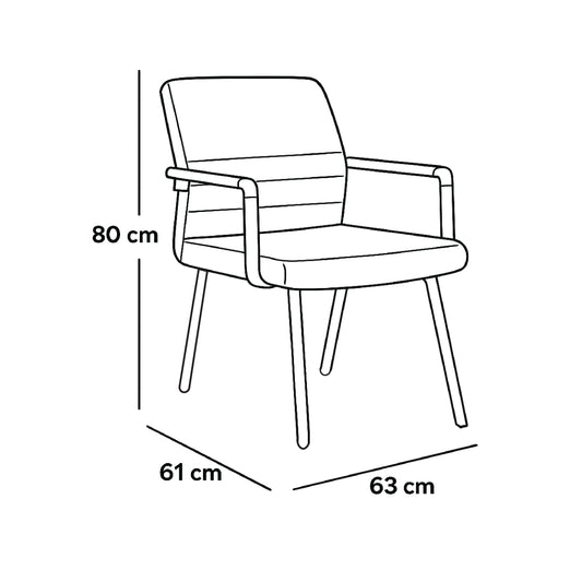 Visitor Meeting Chair 80*63*61 CM - Black - Baran V