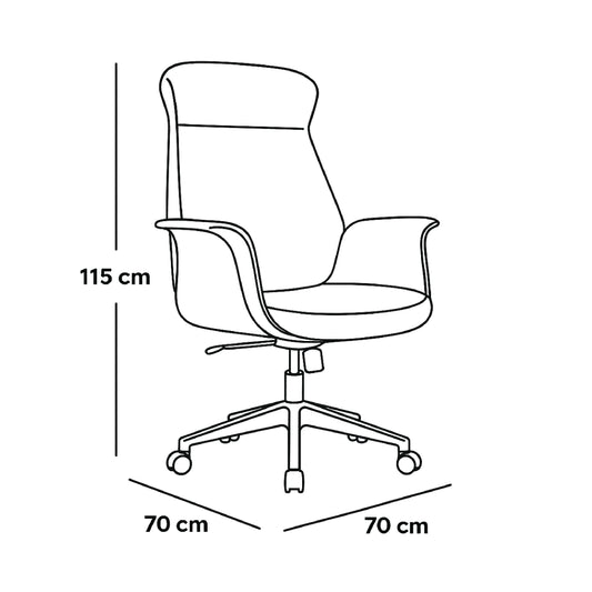 كرسي مكتب تنفيذي عالي الظهر 115×70×70 سم - بني - موديل GL-329