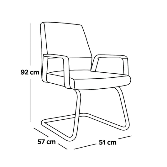 Visitor Chair 92*51*57 CM - White - GL 414