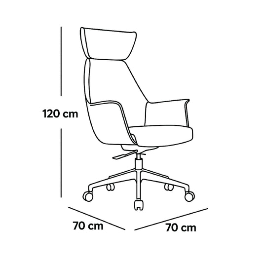 Executive High-Back Chair 120*70*70 CM - BROWN - GL 325