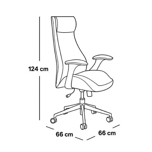 High Back office chair 124 x 66 x 66 cm - Brown - GL 326