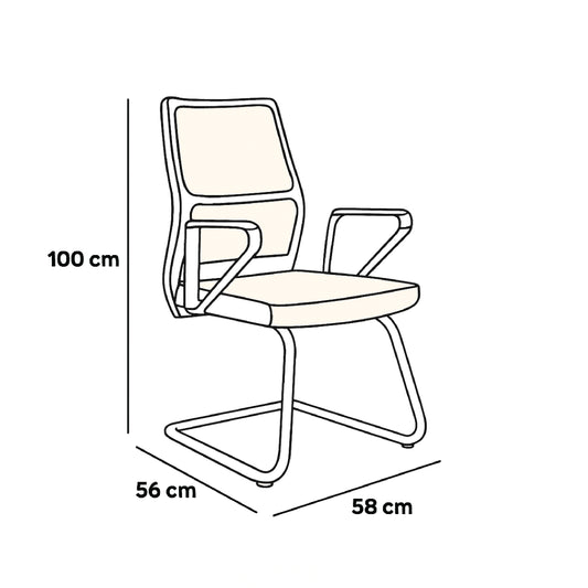 Cantilever Visitor Chair 100*58*56 cm - Beige - GL 321