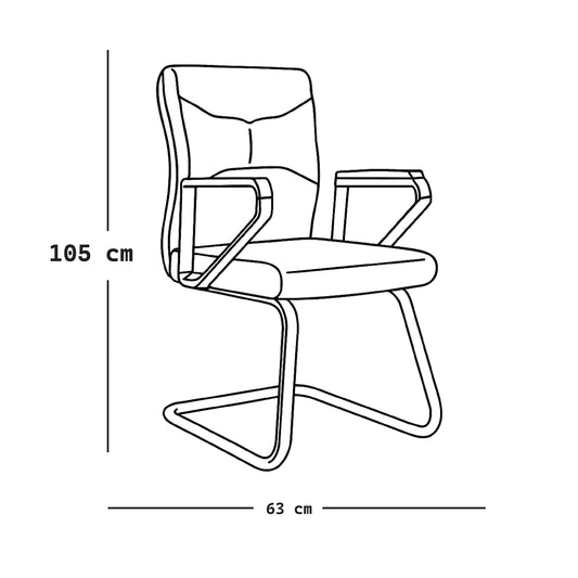 Visitor Chair 105*63*63 cm - Brown - GL 319