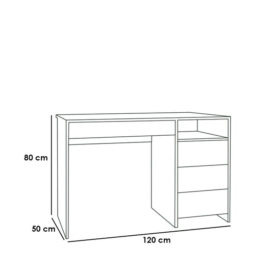 Desk 120 x 50 x 75 cm - Wooden and Beige - AZ1071