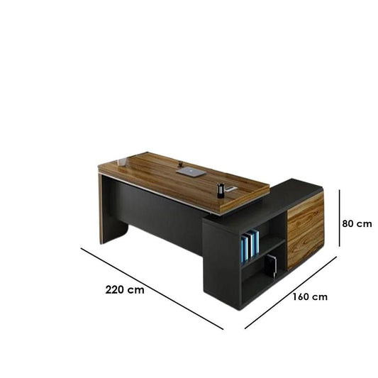 Manager's desk 220 x 160 x 80 - Brown and Black  - AZ1080
