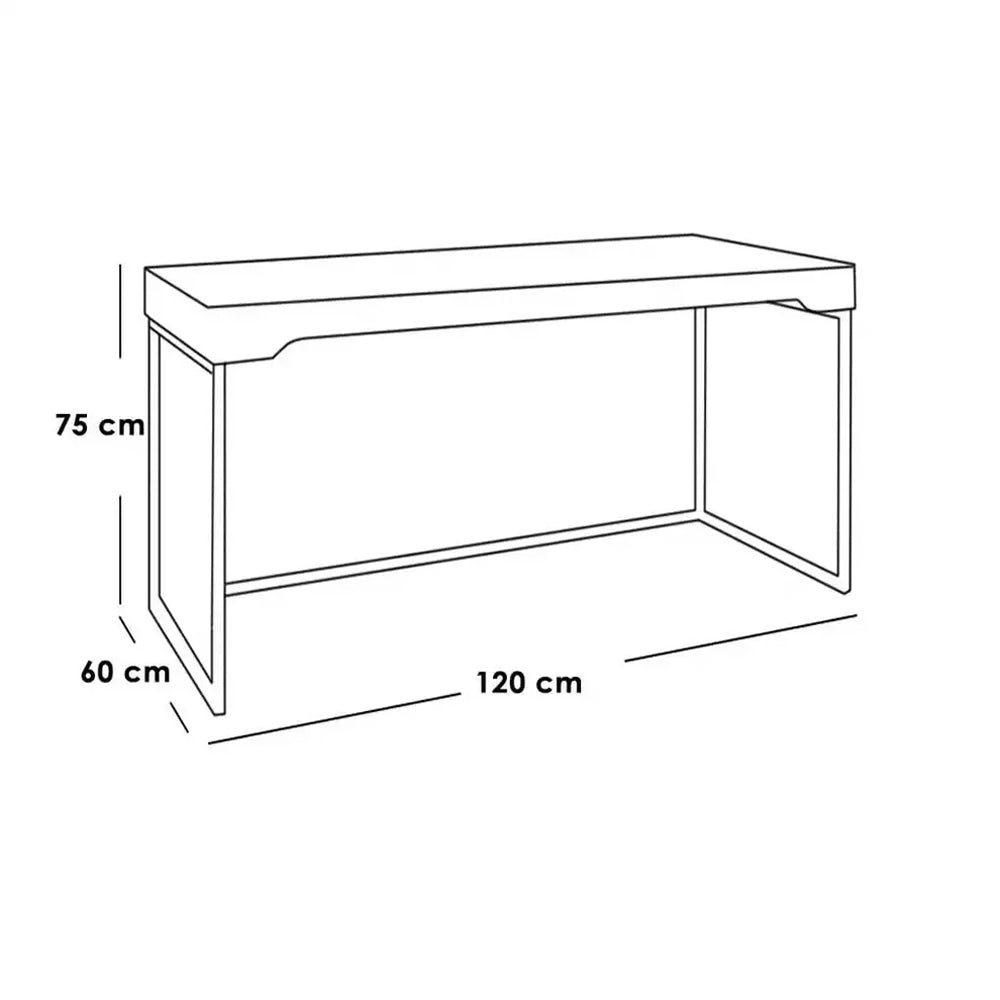 Desk 120 x 60 x 75 cm - Wooden and Black - AZ1053