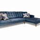 Modern L-Shaped Home Corner Sofa – Natural Wood – Denim Blue – 285*175*85 cm – Cappuccino Pro Max
