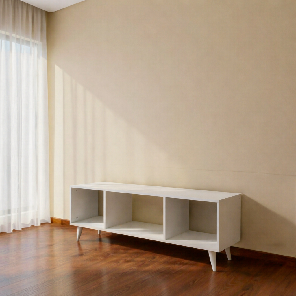 طاولة تلفزيون، 140 × 35 × 45 سم - أبيض - AZ30076
