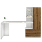 Desk 140 x 50 x 140 cm - Brown and White - AZ1072