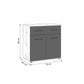 وحدة أدراج، 70×35×85 سم – رمادي وخشبي – AZ50070