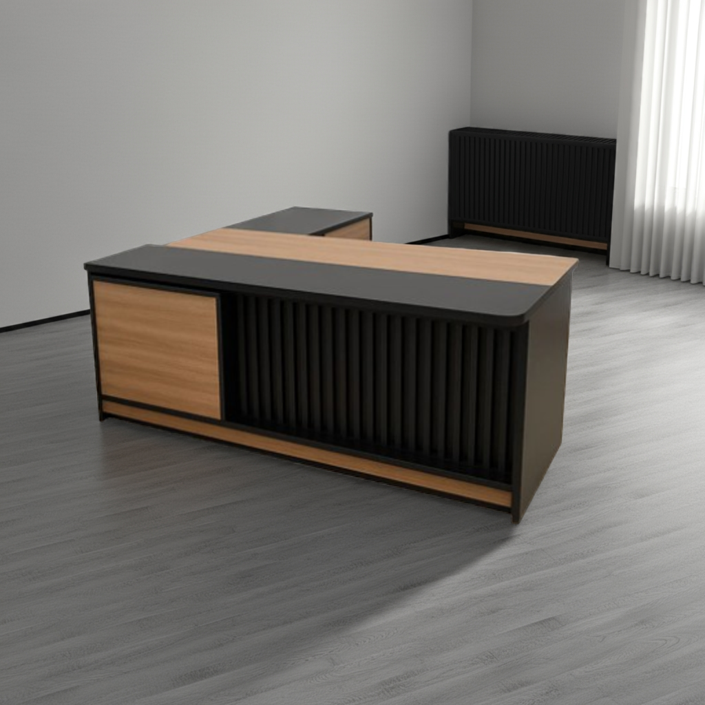 Desk 180*80*75 CM - Wooden and Black - AZ12075