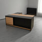 Desk 75*200*80 CM - Wooden and Black - AZ12076