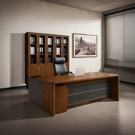 مكتب مدير 75×160×80 سم - خشبي وأسود - AZ12071









