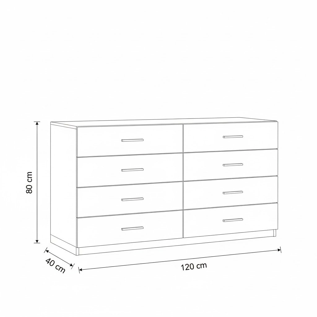 وحدة أدراج، 120 × 40 × 80 سم - أبيض - AZ50063