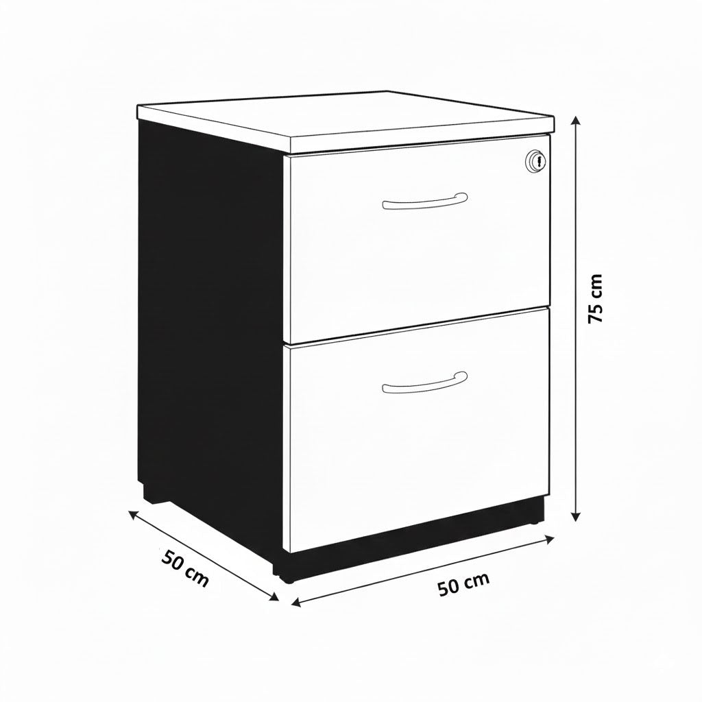 وحدة أدراج، 50×50×75 سم – خشبي وأسود – AZ111249
