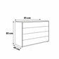 وحدة أدراج، 85×40×80 سم – أبيض وخشبي – AZ500290