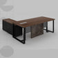 Manager's Desk 220 x 80 x 75 CM - Wooden and black - AZ1221