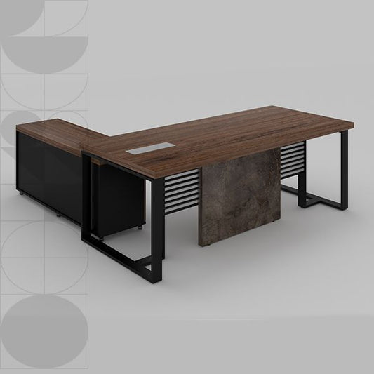 Manager's Desk 220 x 80 x 75 CM - Wooden and black - AZ1221
