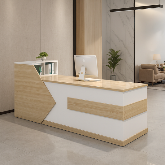 كاونتر 150×75×110 سم – خشب وأبيض – AZ1139