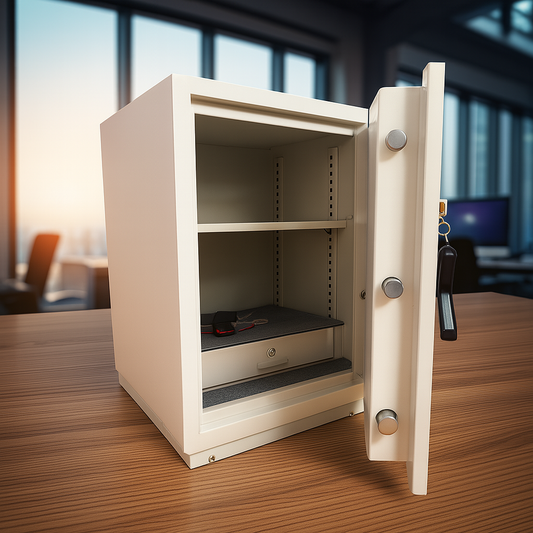 خزينة ستيل مقاوم للحريق – أبيض- 77 × 52 × 52 سم