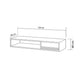 TV Table, 120 × 40 × 40 cm - Wooden and White - AZ30043