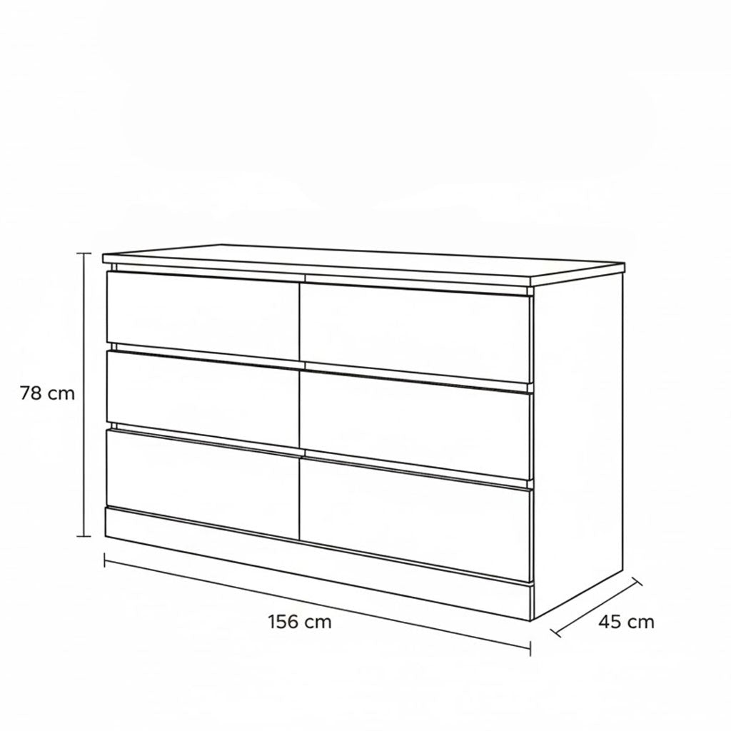 وحدة أدراج 156 × 45 × 78 سم - أسود - AZ500220
