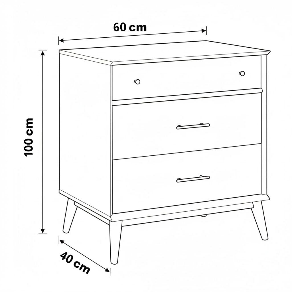 وحدة أدراج، 60×40×100 سم – أبيض – AZ500251