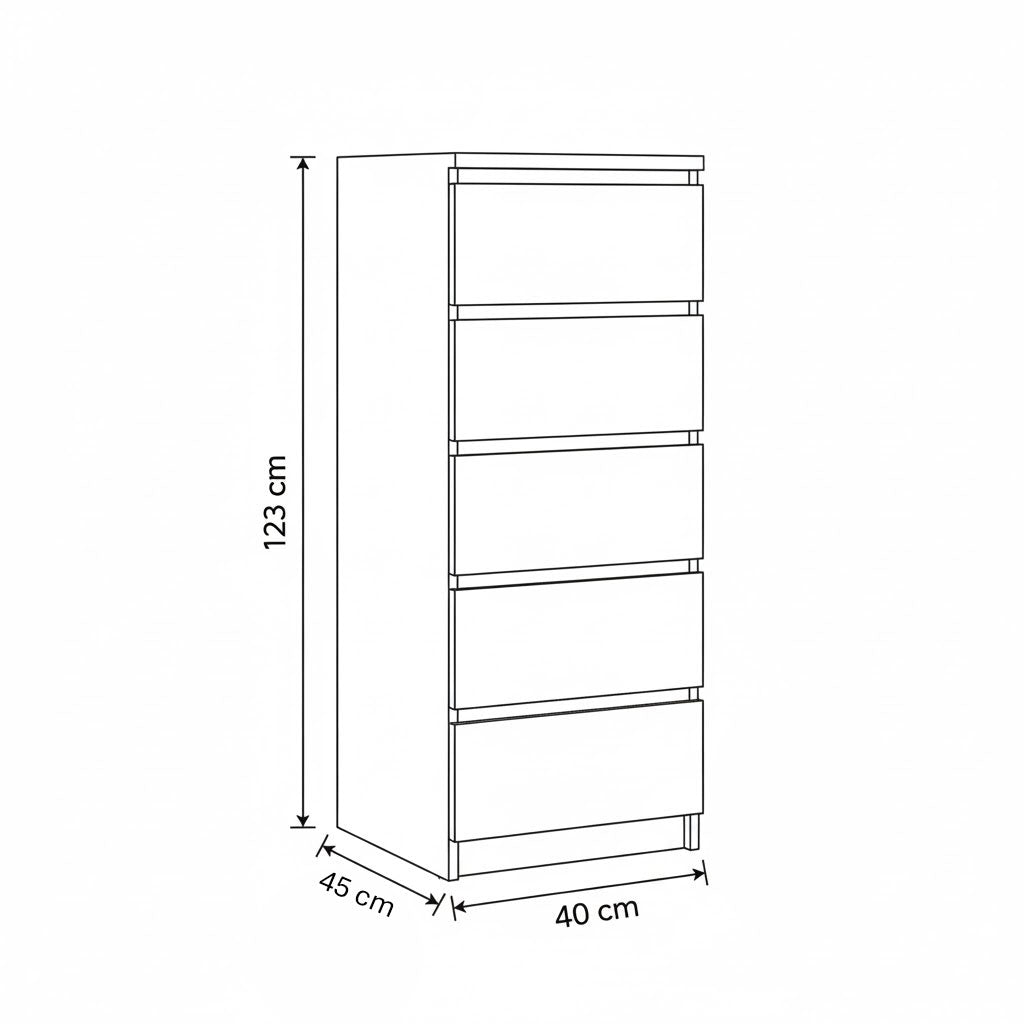 وحدة أدراج، 40×45×123 سم – خشبي – AZ500170