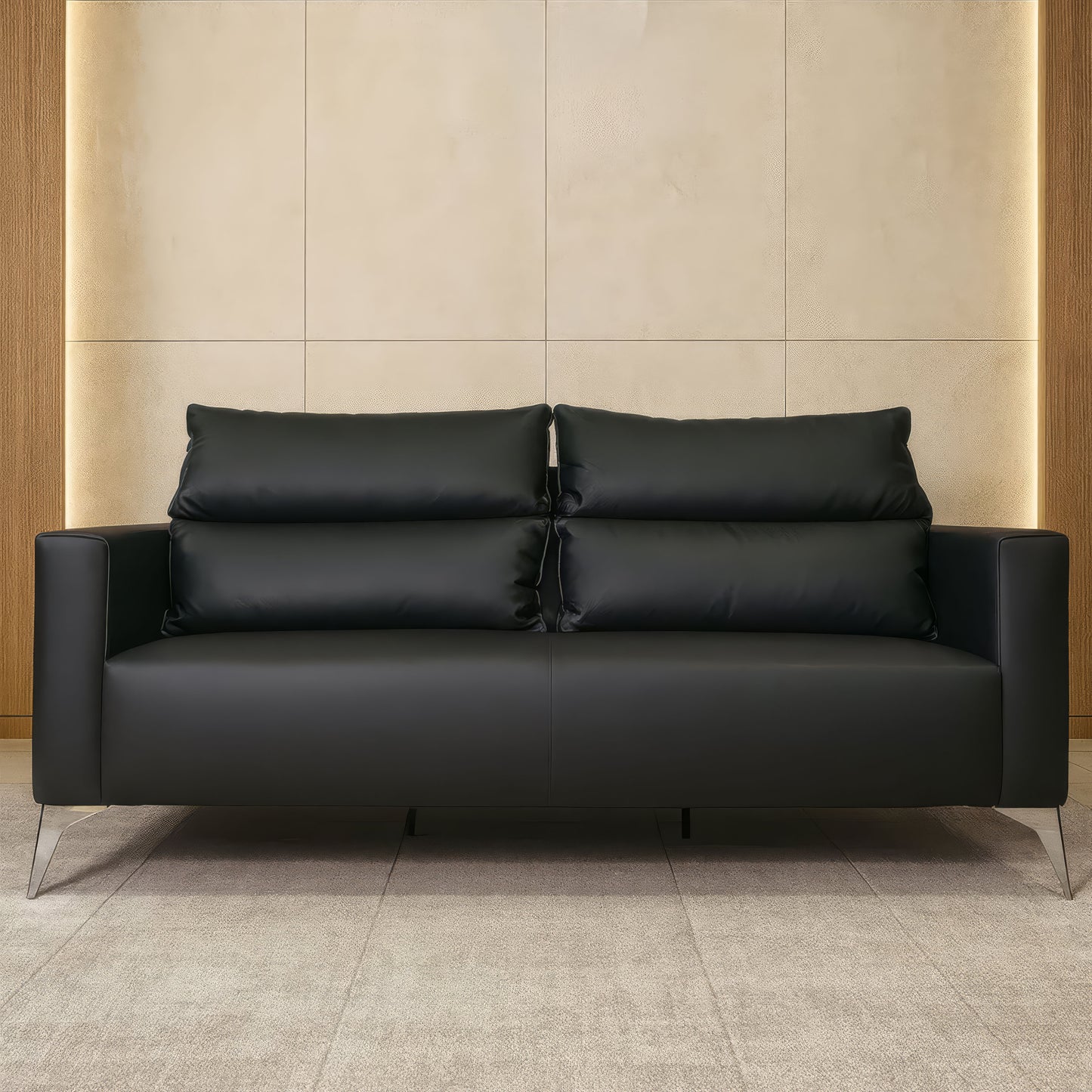 طقم كنب مكتبي – أسود - HC301