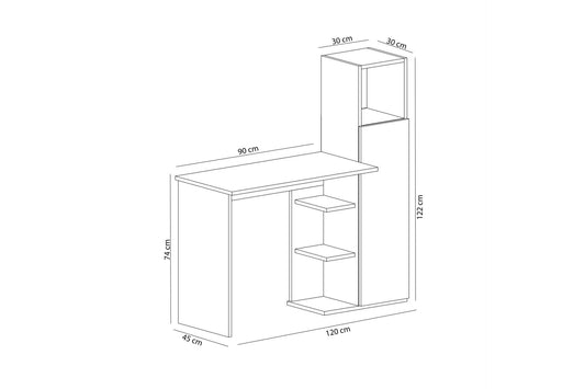 Desk 100 x 60 x 75 cm - White - AZ1062