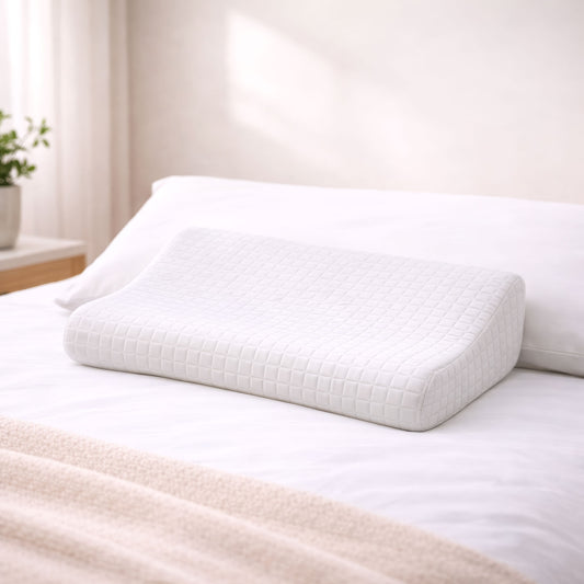 Curvy Memory Foam Pillow - 60*40 cm - White - AZ50065