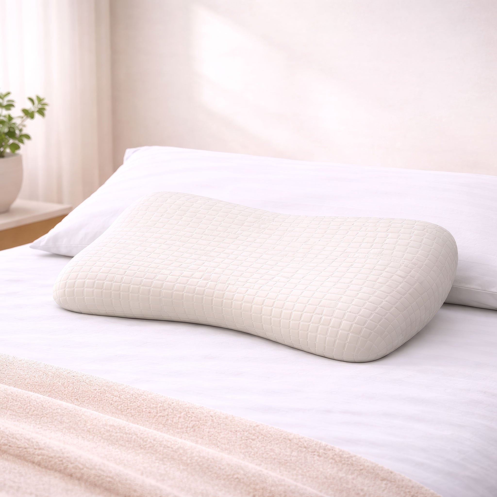 Vega Memory Foam Pillow - 60*40 cm - White - AZ50073
