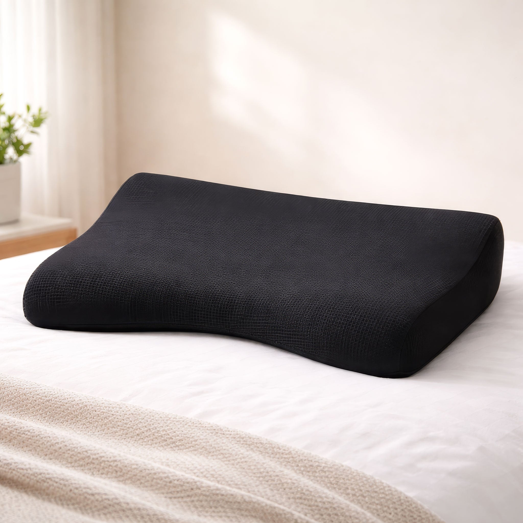 Memory Foam Back Support - 35×35 cm - Black - AZ50057