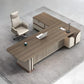 Desk 220 x 60x 75 - Beige and White - Natural wood - AZ12103