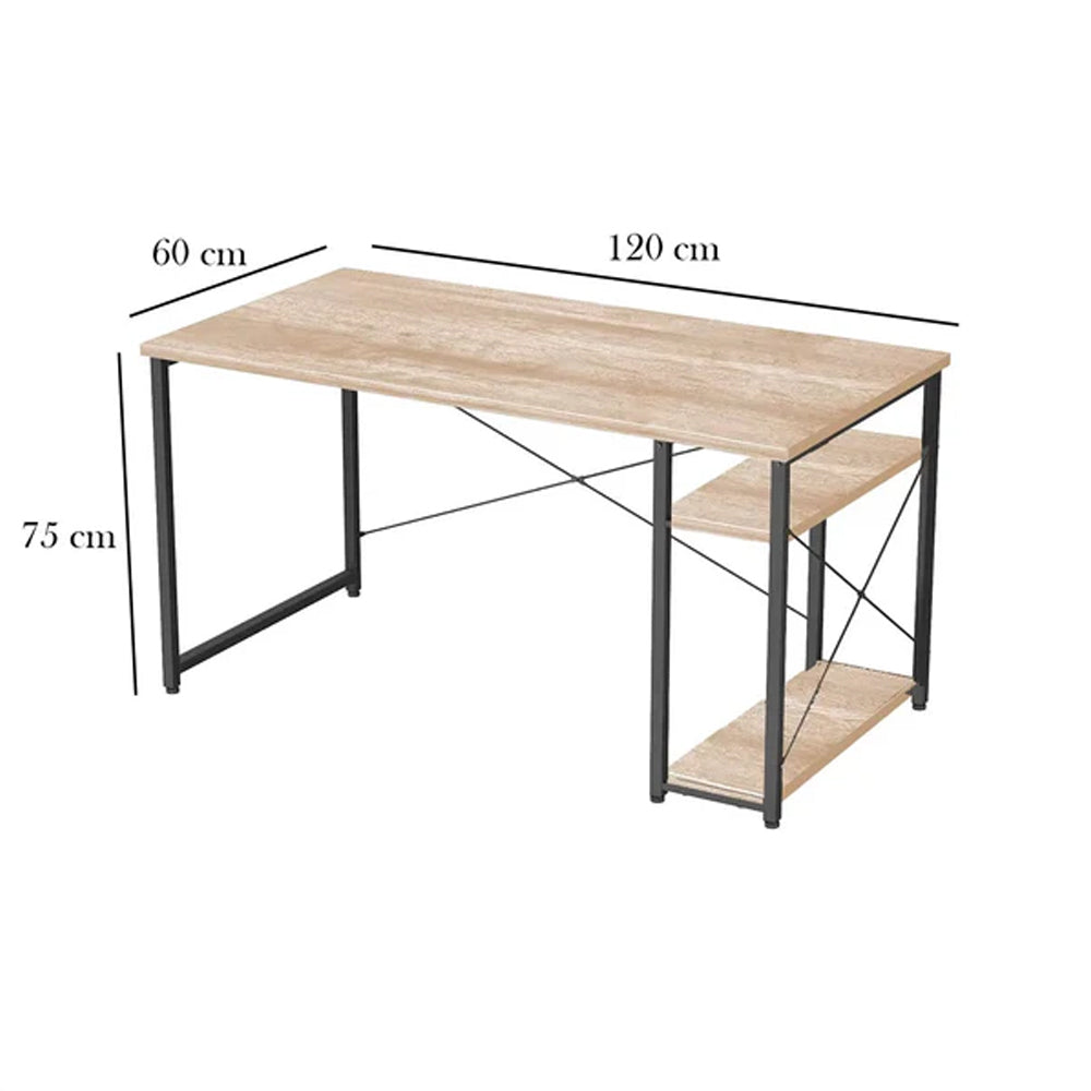 مكتب 120 × 60 × 75 سم – خشبي وأسود – AZ1002